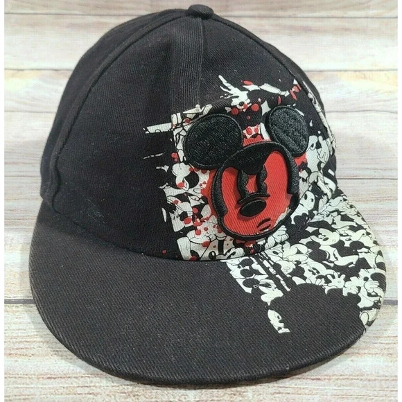Disney Parks Mickey Mouse Hat Cap Size Youth Black Red Embroidered - Picture 1 of 7